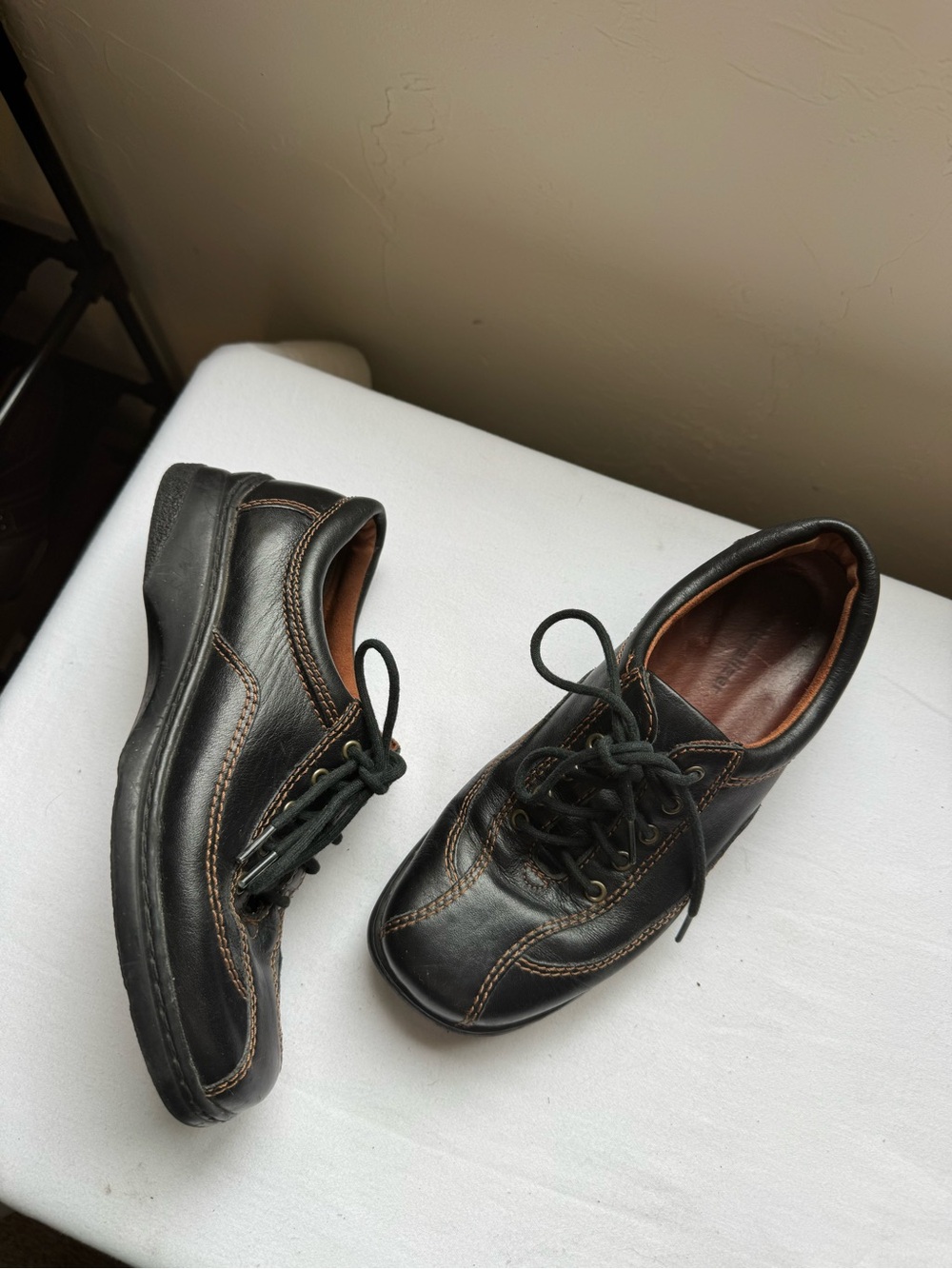 Y2K Vintage Naturalizer Black Leather Lace-Up Oxfords Size 6